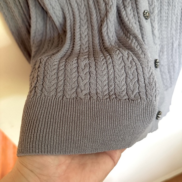 Zara Jewel Button Cable-knit Cardigan - Picture 7 of 12